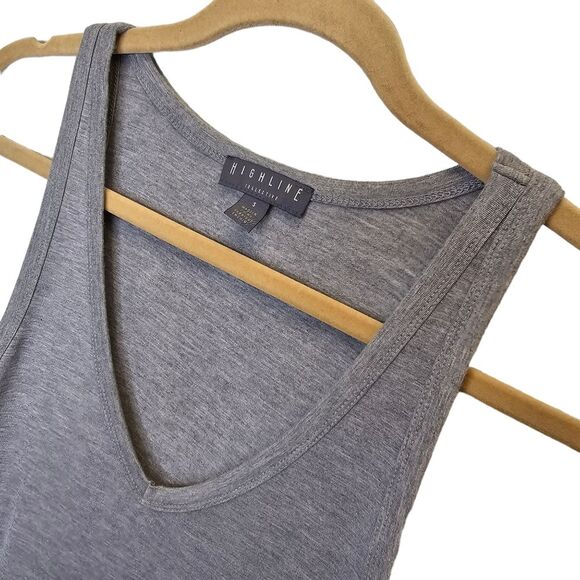 Highline Collective Women's Deep V Neck Grey Tank Top S - Picture 4 of 13